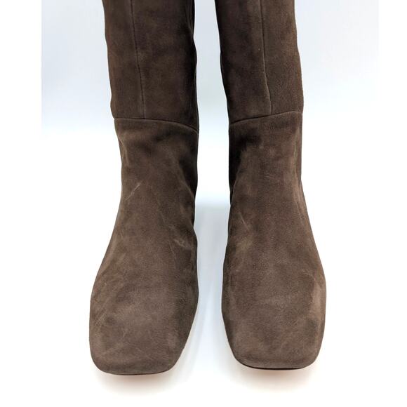 Vince Ramona Square Toe Wide Calf Riding Boots Women's Dark Brown Size US7 EU37 - Picture 2 of 12